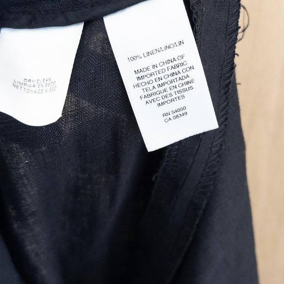 Jones New York Women Linen Pants 24W Black Trousers Coastal Quiet Luxury Classic - Picture 8 of 8